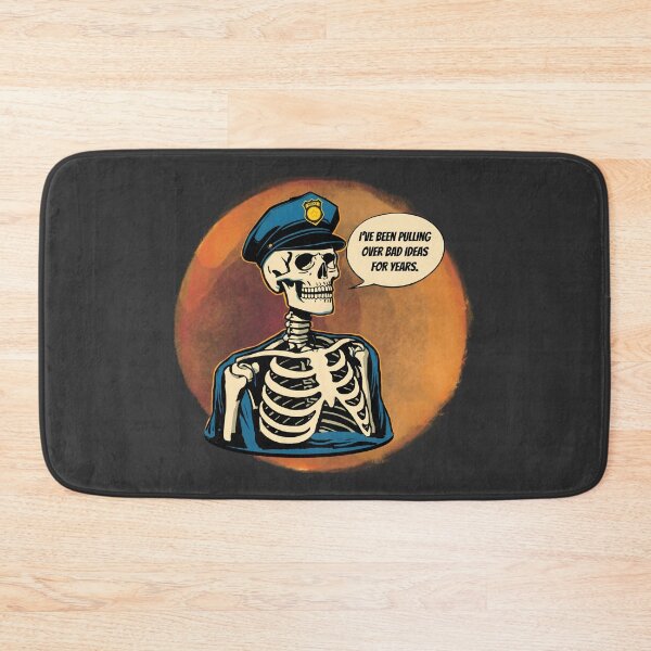 Item preview, Pulling Over Bad Ideas for Years – Dark Humor Skeleton Cop Design designed and sold by TestudoDesign.