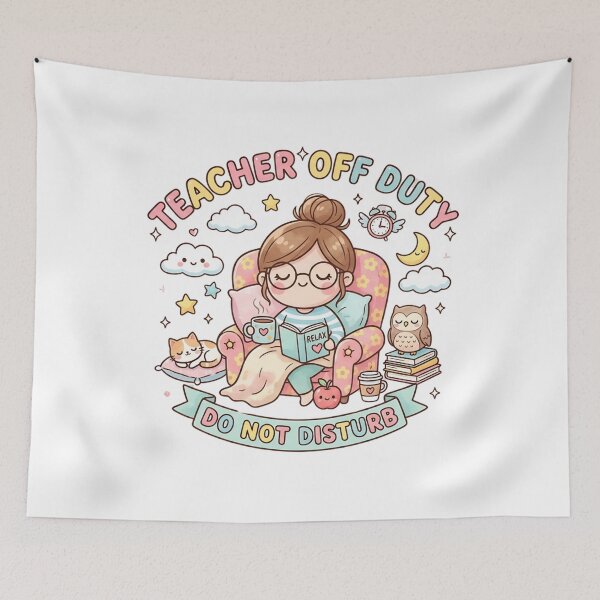 Item preview, Kawaii Teacher Off Duty Do Not Disturb – Cute Chibi Reading Aesthetic designed and sold by MyTutina.