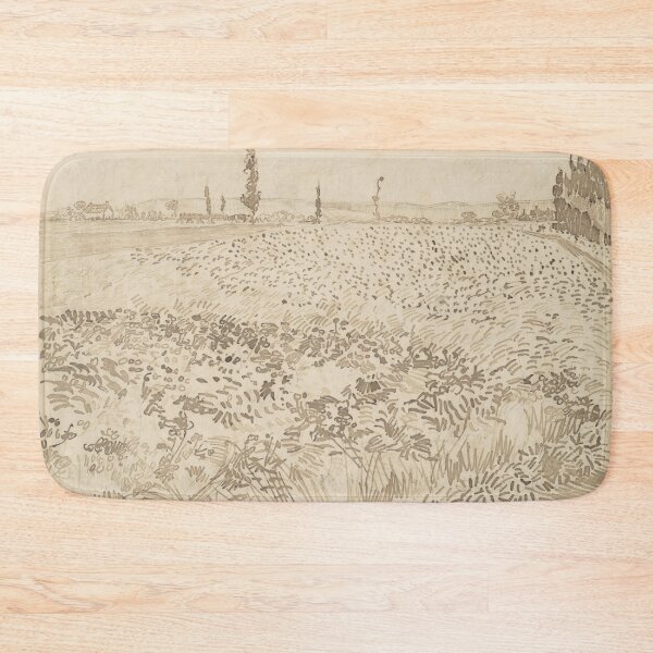 Item preview, Wheat Field by Vincent van Gogh: Sepia Countryside Fine Art Print designed and sold by artofuniverse.