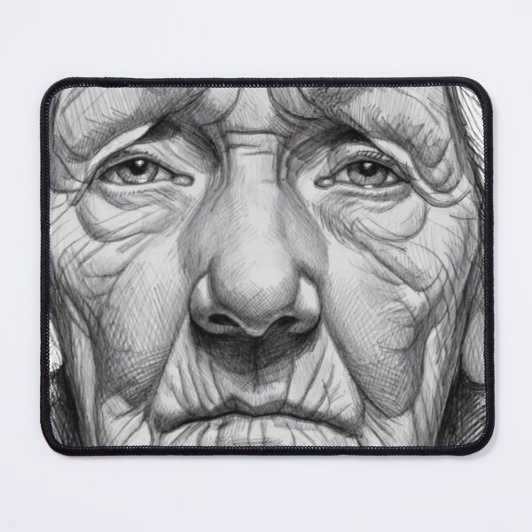 Item preview, Realistic Old Woman Face Pencil Sketch Portrait Art designed and sold by Hafcishop.