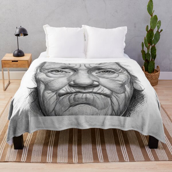 Item preview, Realistic Old Woman Face Pencil Sketch Portrait Art designed and sold by Hafcishop.