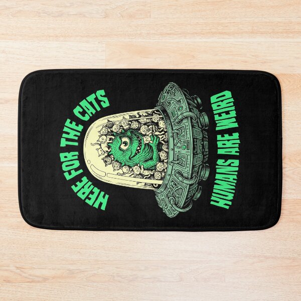 Item preview, Here For The Cats Humans Are Weird Funny Alien UFO Cat Lover designed and sold by GrandeDuc.