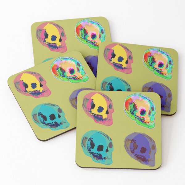 Item preview, Neon Glitch Skull Quartet #2 | Psychedelic Pop Art Neon Skulls designed and sold by MikZviagin.
