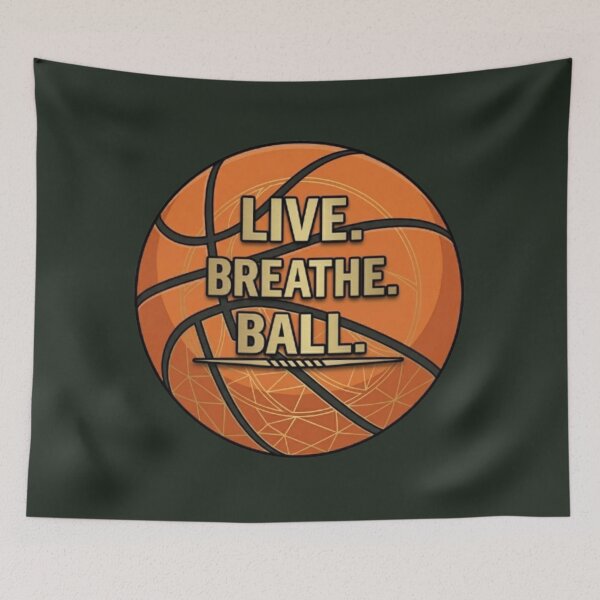 Item preview, Playoff Mode: Live Breathe Ball - Golden Trophy Edition Basketball designed and sold by Blaze & Trail Creative.
