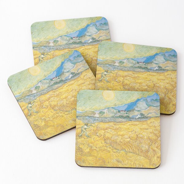Item preview, Wheat Field Behind Saint Paul Hospital With a Reaper by Vincent van Gogh: Post Impressionist Landscape designed and sold by artofuniverse.