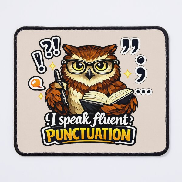 Item preview, I Speak Fluent Punctuation Funny Grammar Owl designed and sold by ironydesigns.