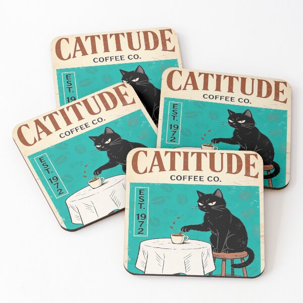 Item preview, Catitude coffee company poster designed and sold by paulrommer.