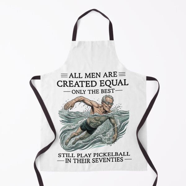 Item preview, All Men Are Created Equal Funny 70th Birthday Swimming designed and sold by FreshVibe Prints.