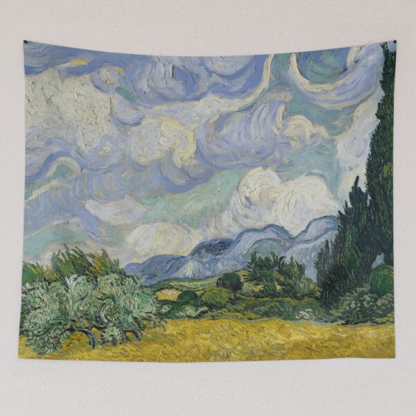 Item preview, Wheat Field With Cypresses by Vincent van Gogh: Post Impressionist Landscape Poster designed and sold by artofuniverse.