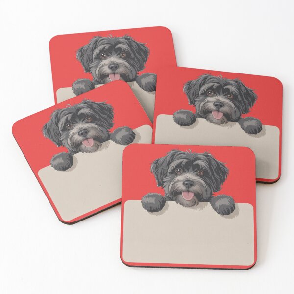 Item preview, Black Havanese dog peeking over the top  designed and sold by 123ks.