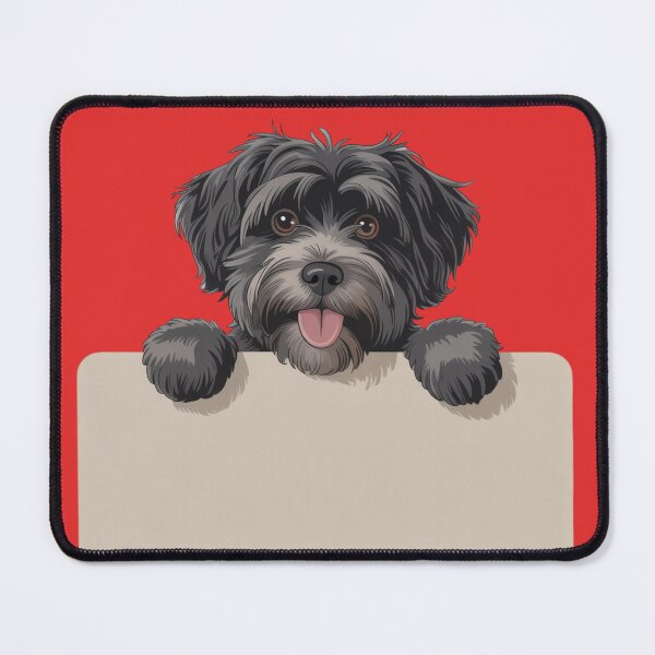 Item preview, Black Havanese dog peeking over the top designed and sold by 123ks.