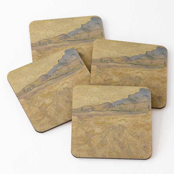 Item preview, Wheat Field With Reaper and Sun by Vincent van Gogh: Post Impressionist Poster designed and sold by artofuniverse.