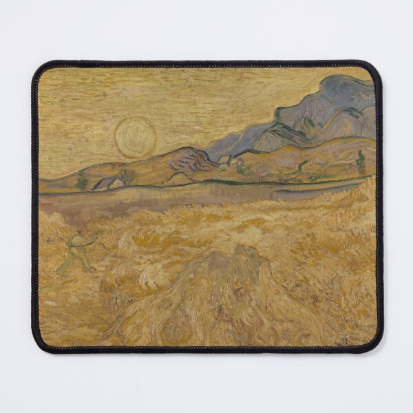 Item preview, Wheat Field With Reaper and Sun by Vincent van Gogh: Post Impressionist Poster designed and sold by artofuniverse.