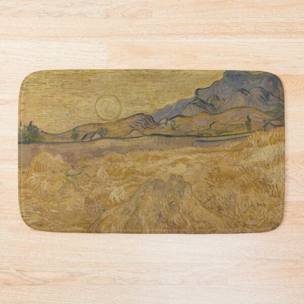 Item preview, Wheat Field With Reaper and Sun by Vincent van Gogh: Post Impressionist Poster designed and sold by artofuniverse.