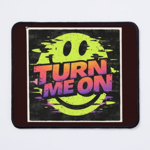 Item preview, Turn Me On Smiley Face Neon Graphic, Rave Aesthetic Shirt, EDM Festival Vibes, Retro Glitch Design designed and sold by ELVIN DESIGNS.