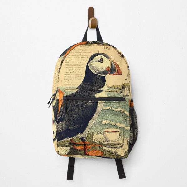 Item preview, Puffin by the sea with coffee and cake designed and sold by CoffeeinBloom.