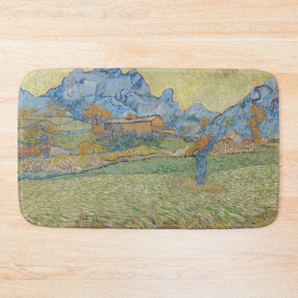 Item preview, Wheat Fields in a Mountainous Landscape by Vincent van Gogh: Post Impressionist Print designed and sold by artofuniverse.