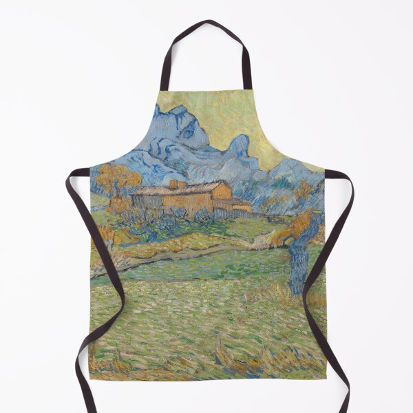 Item preview, Wheat Fields in a Mountainous Landscape by Vincent van Gogh: Post Impressionist Print designed and sold by artofuniverse.