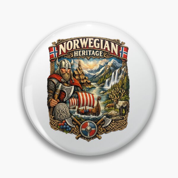 Item preview, Norwegian Heritage Crest – Viking, Fjord & Stave Church Design designed and sold by Martin Roe Eidhammer.