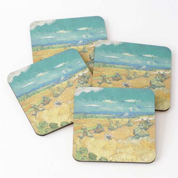 Item preview, Wheat Fields With Reaper Auvers by Vincent van Gogh: Post Impressionist Poster designed and sold by artofuniverse.