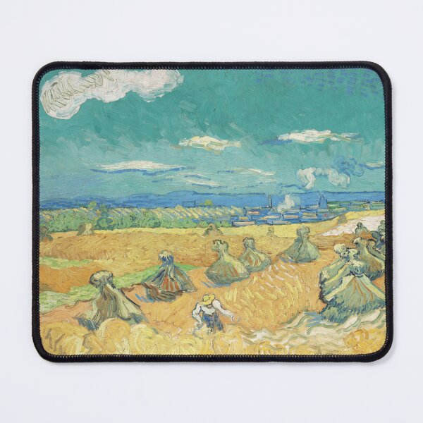 Item preview, Wheat Fields With Reaper Auvers by Vincent van Gogh: Post Impressionist Poster designed and sold by artofuniverse.