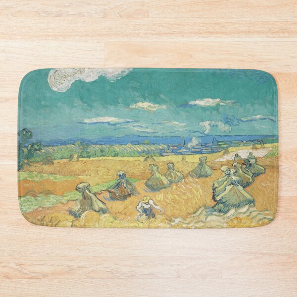 Item preview, Wheat Fields With Reaper Auvers by Vincent van Gogh: Post Impressionist Poster designed and sold by artofuniverse.
