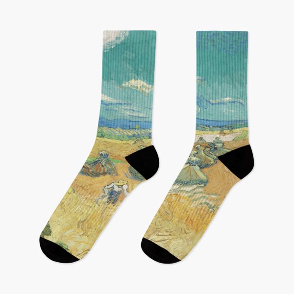Item preview, Wheat Fields With Reaper Auvers by Vincent van Gogh: Post Impressionist Poster designed and sold by artofuniverse.