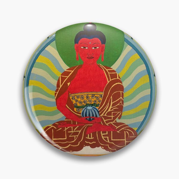 Item preview, Amitabha with Stupas in Pureland  designed and sold by Prajna Vajrayana Art.