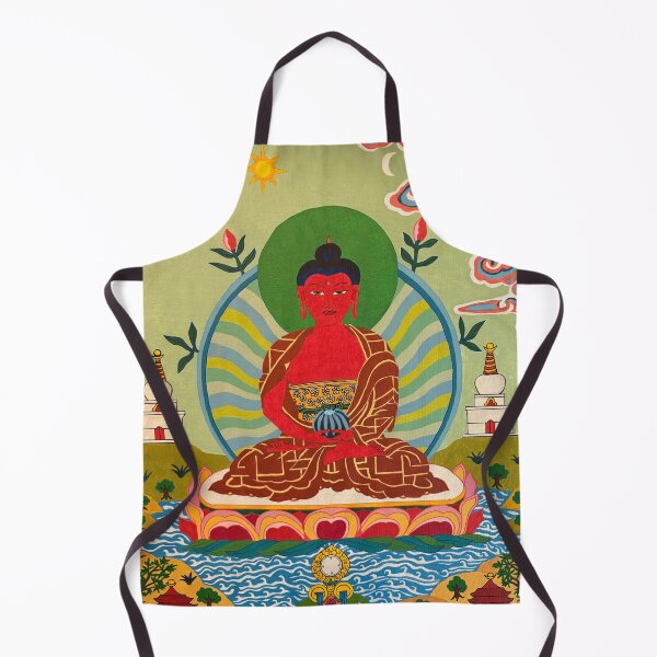 Item preview, Amitabha with Stupas in Pureland designed and sold by Prajna Vajrayana Art.