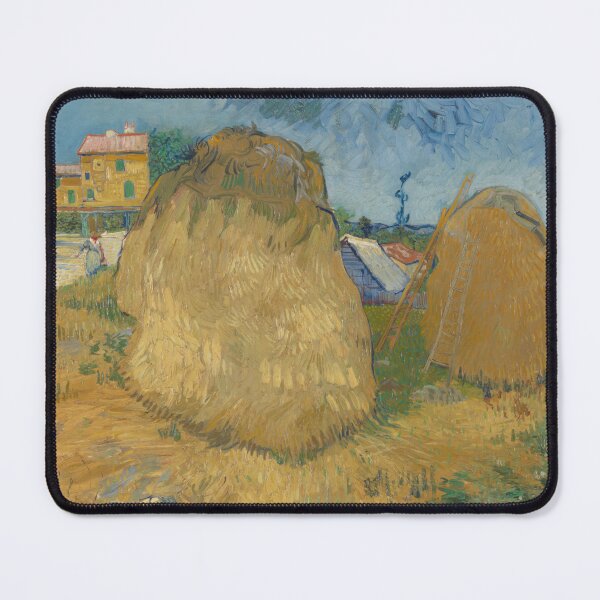 Item preview, Wheat Stacks in Provence by Vincent van Gogh: Rustic Post Impressionist Poster designed and sold by artofuniverse.
