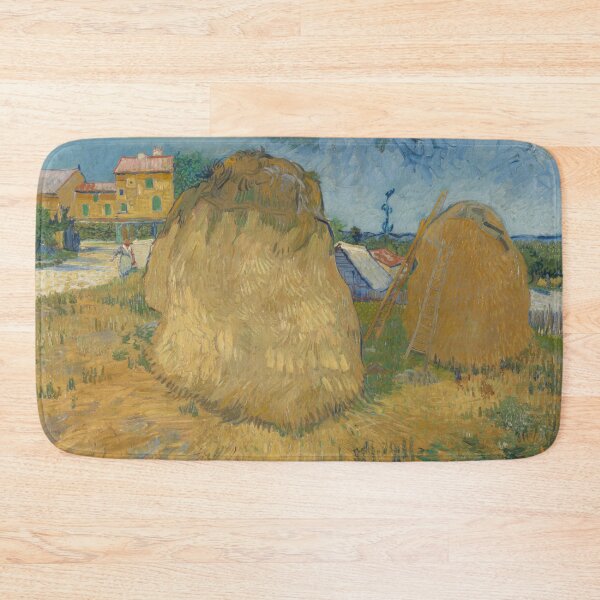 Item preview, Wheat Stacks in Provence by Vincent van Gogh: Rustic Post Impressionist Poster designed and sold by artofuniverse.