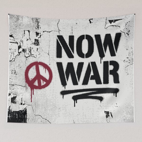 Item preview, Anti-War NOW WAR Peace Sign Graffiti Protest Art designed and sold by BestChoiceService.