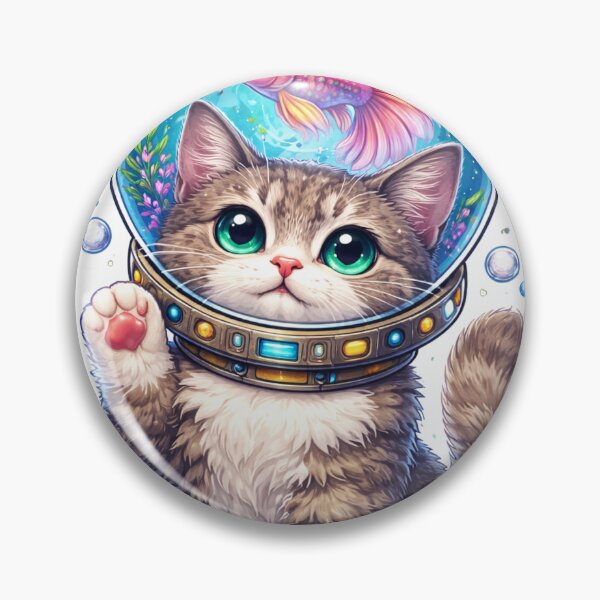 Item preview, Cute Space Cat with Fish Bowl Helmet designed and sold by Express Culture.