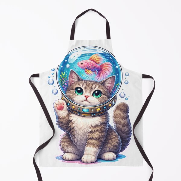Item preview, Cute Space Cat with Fish Bowl Helmet designed and sold by Express Culture.