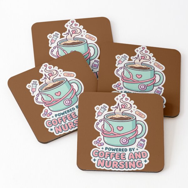 Item preview, Powered By Coffee and Nursing  Funny Nurse Life Caffeine designed and sold by YarsEingr.