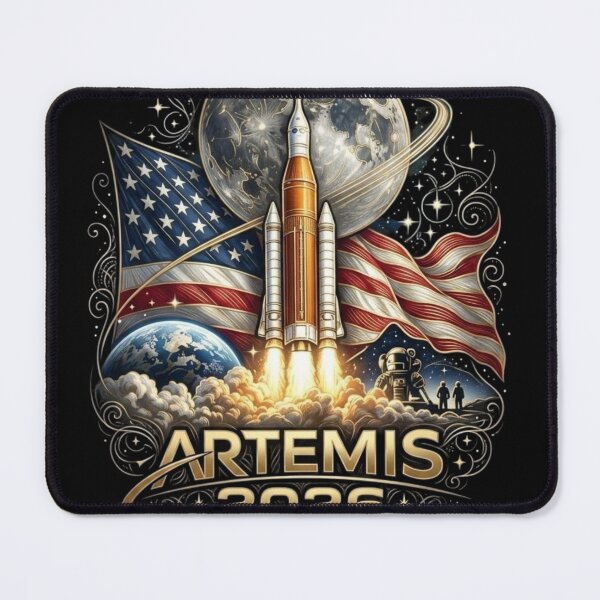 Item preview, Artemis 2 2026 Space Mission: NASA Moon Landing Gold Emblem designed and sold by Remix Vision.