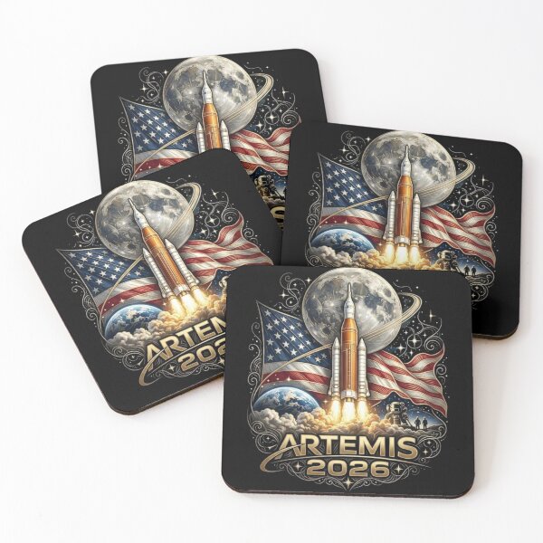 Item preview, Artemis 2 2026 Space Mission: NASA Moon Landing Gold Emblem designed and sold by Remix Vision.