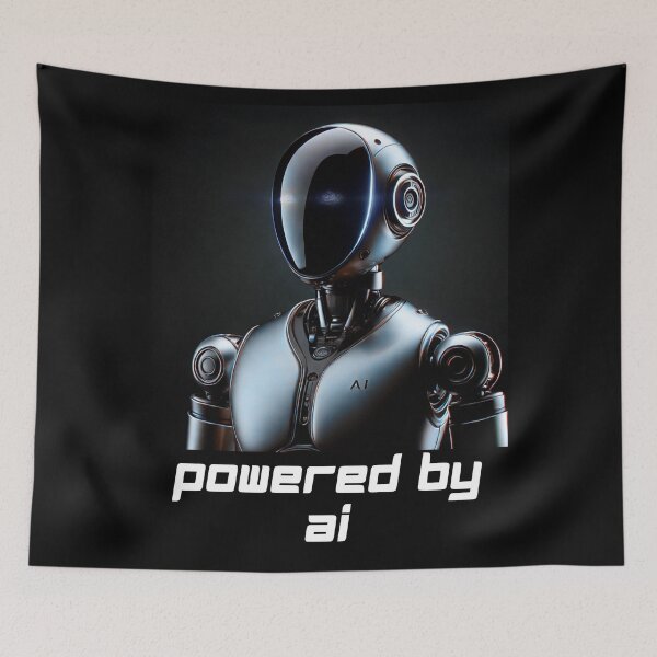 Item preview, Powered by AI Robot Design Futuristic Artificial Intelligence Tech Aesthetic Machine Learning Cyberpunk Graphic designed and sold by TEEJAMBOREE.