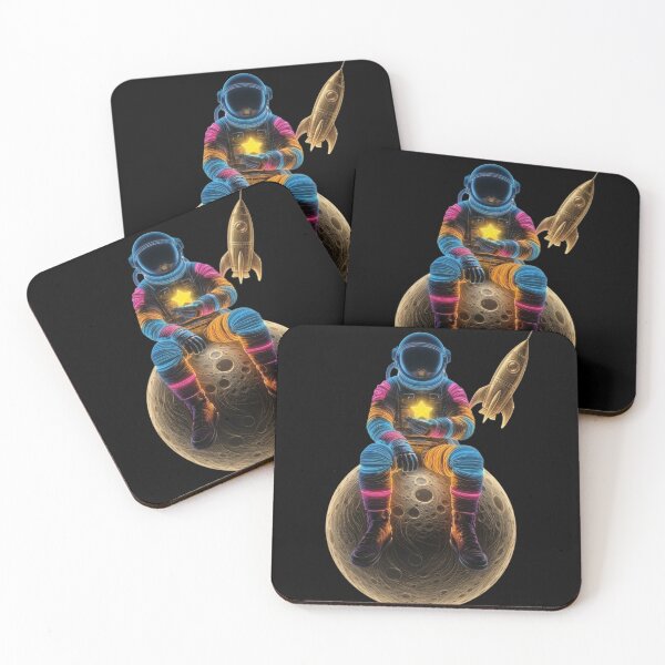 Item preview, Artemis Mission Astronaut: Neon Moon Traveler & Artemis Golden Rocket designed and sold by Remix Vision.