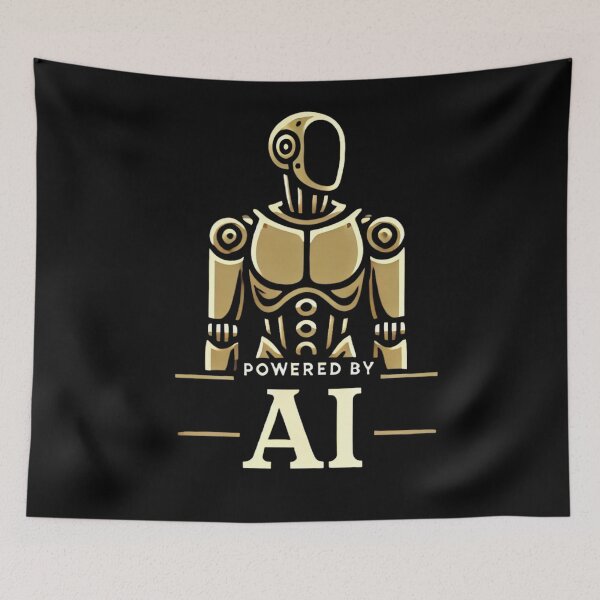 Item preview, Powered by AI Robot Design Futuristic Artificial Intelligence Tech Aesthetic Machine Learning Cyberpunk Graphic designed and sold by TEEJAMBOREE.