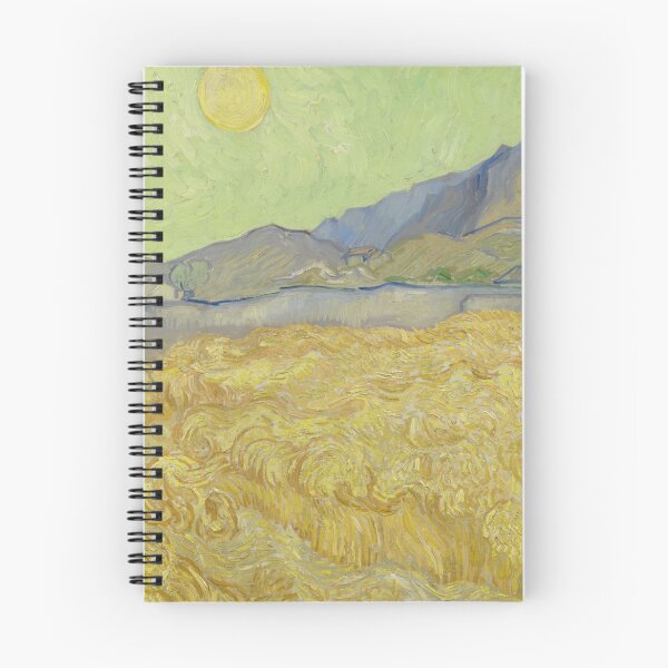 Item preview, Wheatfield With a Reaper by Vincent van Gogh: Post Impressionist Landscape Poster designed and sold by artofuniverse.