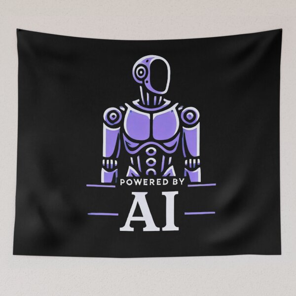Item preview, Powered by AI Robot Design Futuristic Artificial Intelligence Tech Aesthetic Machine Learning Cyberpunk Graphic designed and sold by TEEJAMBOREE.