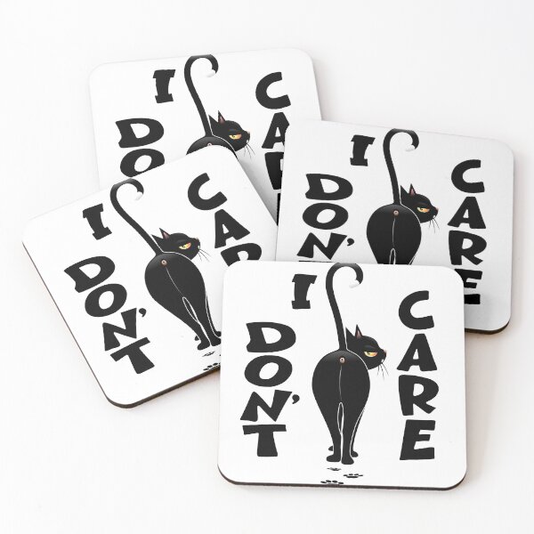 Item preview, "I DON'T CARE" Black Cat Meme Walking away designed and sold by BluedarkArt.