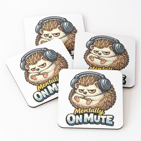 Item preview, Funny Hedgehog Mentally on Mute Sticker designed and sold by Gentlestate.