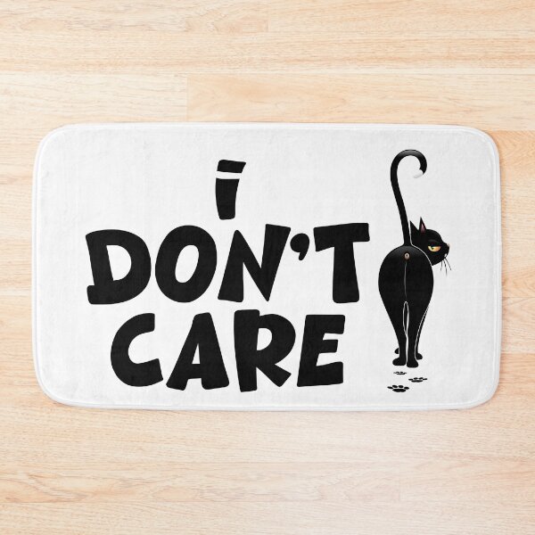 Item preview, "I DON'T CARE" Black Cat Meme Walking away designed and sold by BluedarkArt.