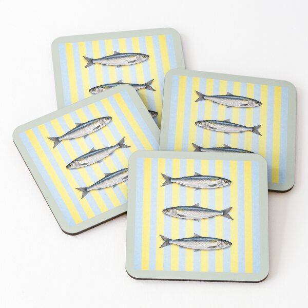 Item preview, Sardine Pattern Lime – Vintage Fish Stripe Design, Coastal Nautical Print, Minimal Seafood Illustration designed and sold by TheSlowShore.