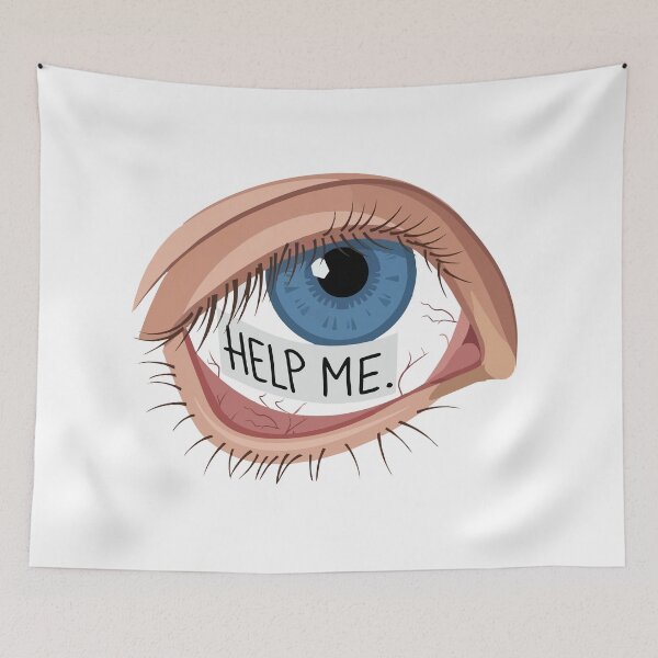Item preview, Funny Sad Eye Help Me Meme designed and sold by AbsoluteHype.