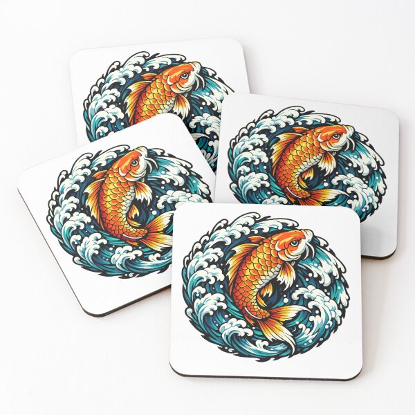 Item preview, Golden Koi Rising Through Waves designed and sold by Dresut.