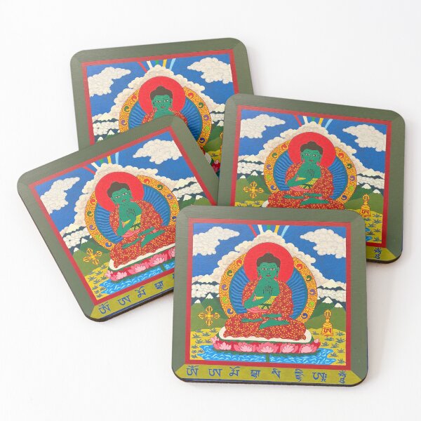 Item preview, Amoghasiddhi Buddha with his mantra designed and sold by Prajna Vajrayana Art.