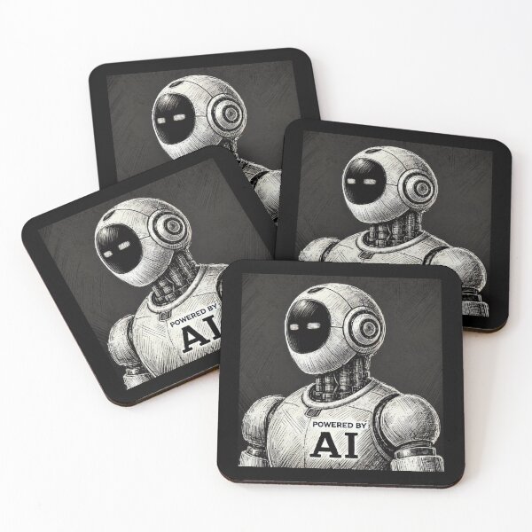 Artikelvorschau, KI-gestütztes Roboterdesign, futuristische künstliche Intelligenz, Technologieästhetik, maschinelles Lernen, Cyberpunk-Grafik entworfen und verkauft von TEEJAMBOREE.